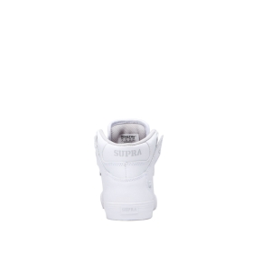 Kids Supra High Top Shoes VAIDER White/White | AU-52791